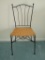 Black Metal Chair w/ Wicker Seat - 35