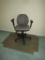Rolling Office Chair w/ Fabric Seat & Desk Mat