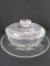 Vintage Corning Covered Glass Bowl w/ Under plate