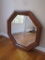 Octagonal Mirror in Wood Frame - 19.5