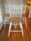 3 Oak Seat Bar Stools w/ White Painted Backs & Legs