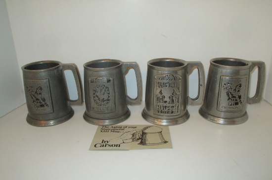 4 States metal XIII Pewter Mugs - 5" tall