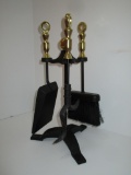 Cast Iron & Brass Fireplace Tools - 16