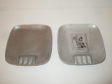 Pair Pewter Ashtrays - 6 1/4