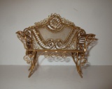 Hand Made Gilt Metal Victorian Design Doll House Sofa