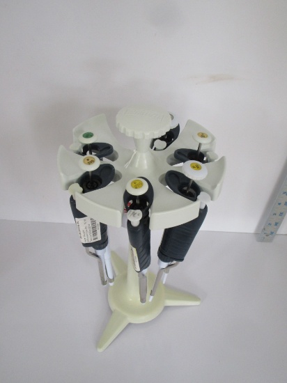 Pipetman Pipettes Set of 4 w/1 Rainin Pipette Stand