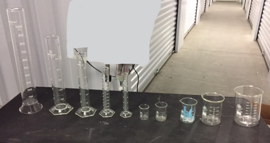Assorted Glass Graduated Cylinders & Glass Graduated Beakers