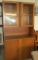 Mid Century Danish Style China Cabinet w/ Decorative Metal Inserts