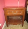 One Drawer Mahogany Night Stand w/ Bottom Shelf - wear