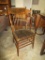 Pressed Back Spindle Side Chair w/ Leather Bradded Seat - Chip on Back