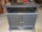 Black Wood Microwave Cabinet - wear