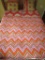 Full/Queen Colorful Reversible Quilted Coverlet w/ 2 Pillow Shams & pair decorative pillows