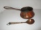 Early Hammered Copper Pot  w/ Handle & Copper Ladle