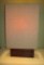 Retro Red Wood Block Base Lamp w/ Tall fabric Shade - Way Cool