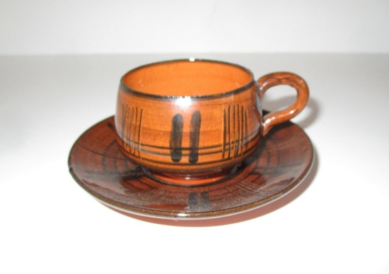 Red ware Hand Painted Demitasse Cup - Hand Made in Lapithol Cyprus