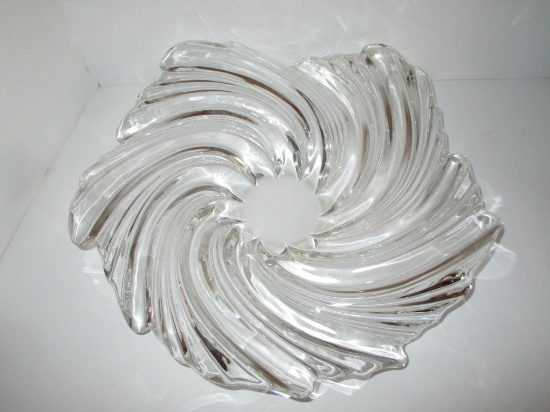 15" Lead Crystal Swirl Bowl possibly Mikasa