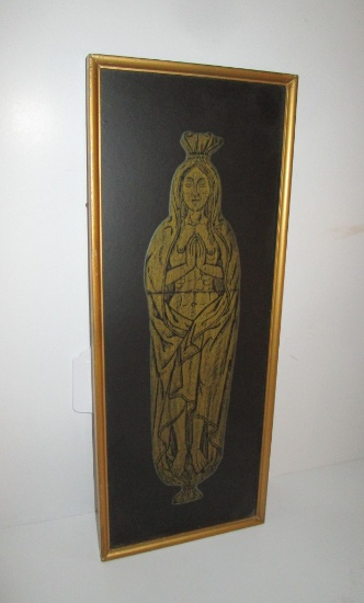 Temple Rubbing - Framed Size 7" X 17.5"