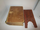 Vintage Webster's New International Dictionary - 2nd Ed unabridged  1952 & Teak Stand