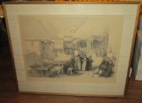 Framed Print of European Market Scene - 21