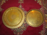 Lot - 2 Brass Trays (17.5