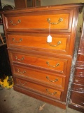 5 Drawer Mahogany Chest - needs refinishing - great DIY project