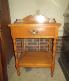 Maple End Table - One Drawer w/ Shelf