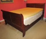 Mahogany King Size Sleigh Bed - mattress & box springs free w/ purchase of bed