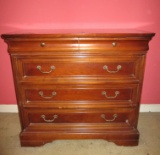 Lexington Mahogany 2 over 3  Drawer Mahogany Low Chest w/ Traditional Brass Pulls - approx. 4.5'