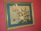 Vintage Era Framed Still Life of Hydrangeas