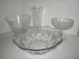 Lot - Misc Pressed & Lead Crystal - LSA Lead Crystal Fruit Bowl - .5