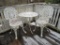 White Wrought Iron Patio Set - 2 Chairs & Small Table - light Weight