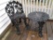 Black Painted Wrought Iron Chair & Table