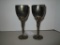 2 Silver-plated Wine Glasses w/ Grape & Vine Motif