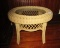 Wicker End Table w/ Glass Insert