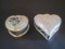 2 Heart Shaped Velvet Lined Silver-plated Trinket Boxes