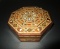Marquetry Octagonal Dresser Box w/ Mother of Pearl Inlay
