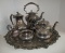 John Turton - Sheffield England, Hand Chased 8 Piece Victorian Style Silver Service