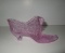 Pink Fenton Glass Shoe w/ Cat Head