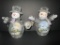 Pair Thomas Kinkade Lead Crystal Snowmen -  