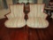 Accent Arm Chair w/ Flame Stitch Upholstery  & Wood Trim - wear to wood, needs polish