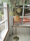 3 Piece Plastic & Brass Pole Lamp - needs a little TLC