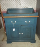 Wooden Painted Dry Sink w/ 1 Drawer & Cabinet Base - Porcelain knobs 32