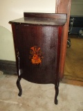 Vintage Mahogany Record Cabinet w/ Musical Motif - 20