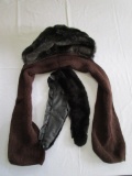 Lot - Faux Fur Hat w/ Attached Scarf & Collar