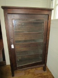 Oak 4 Shelf Bookcase w/ Glass Front Door