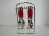 Lot 16 pcs Stainless Flatware on Stand