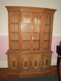 Country Manor Pecan China Cabinet w/ Glass Doors, Cabinet & Drawers Below