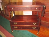 Bernhardt Server - Drop Leaf w/ Shelf & 2 Bottom Drawers on Casters- Typical Bernhardt Quality