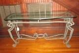 Wrought Iron Glass Top Sofa Table - 51