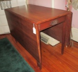 Mahogany Dining Table w/ Drop to Floor & 2 Drawers on either side. 42